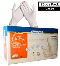 Latex Examination Gloves- Pack of 25 pcs