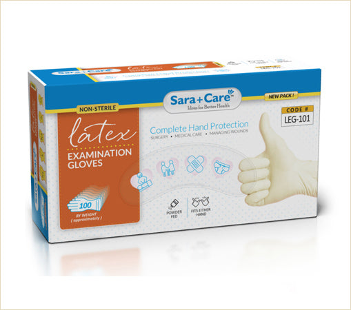 Latex Examination Gloves- Pack of 100 pcs